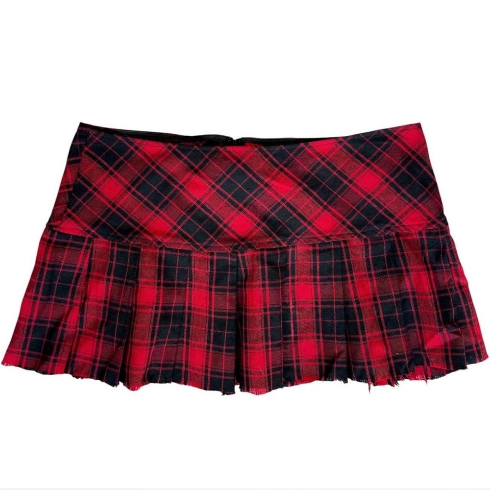 Hot Topic Red and Black Plaid Mini Skirt